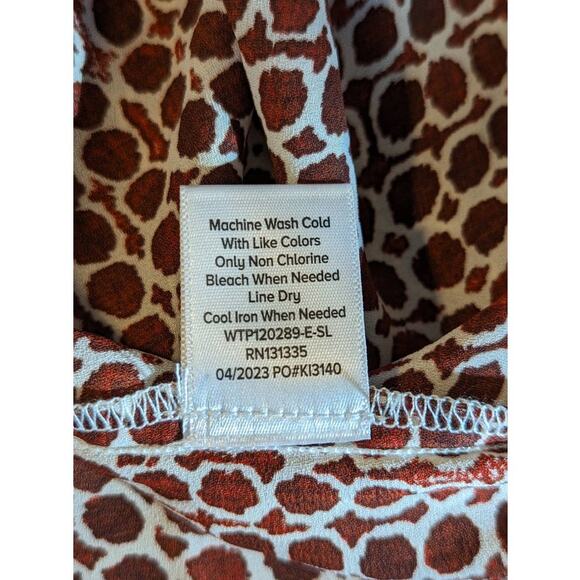 NWT Evereve Drew Smocked Tank Brown White Check Womens Sz XL - Picture 4 of 11